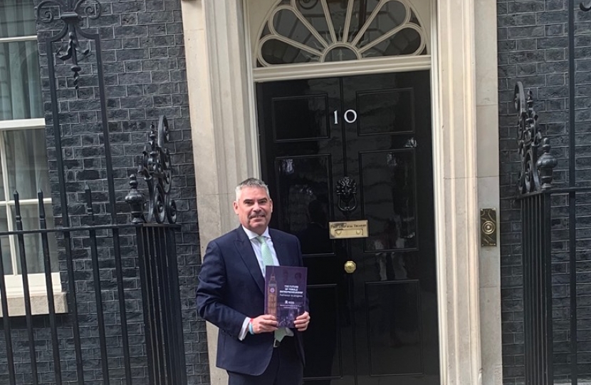 Craig Tracey MP delivering the Report to the Prime Minister