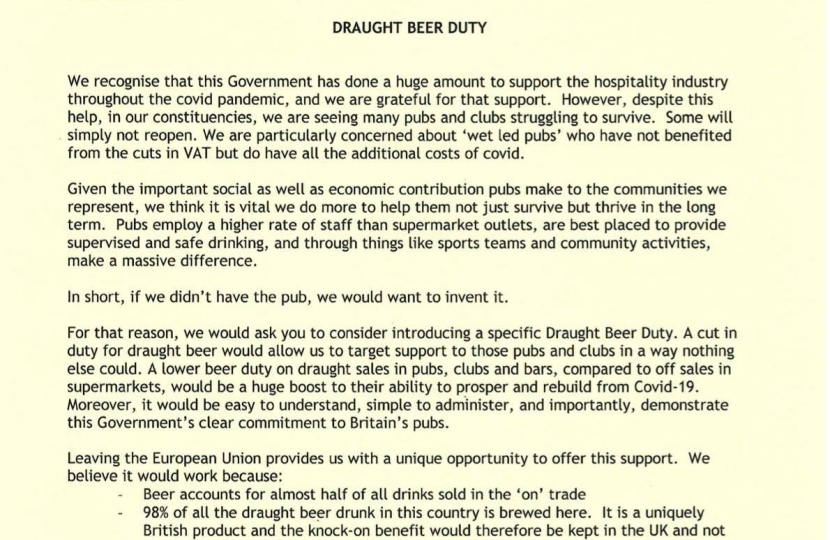 Beer Duty Letter